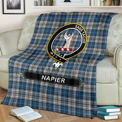 Clan Napier Tartan Crest Blanket 3 Sizes LX76 Clan Napier Tartan Today   
