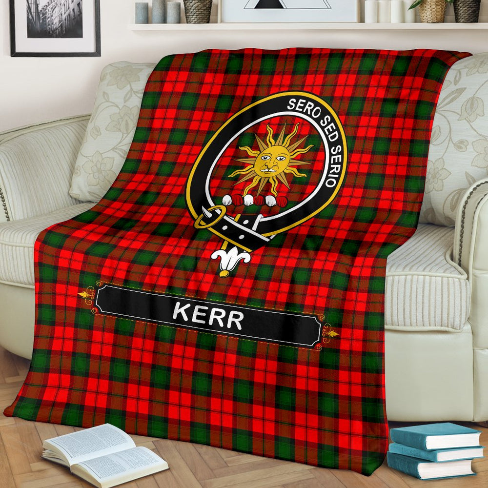 Clan Kerr Tartan Crest Blanket 3 Sizes VY97 Clan Kerr Tartan Today   