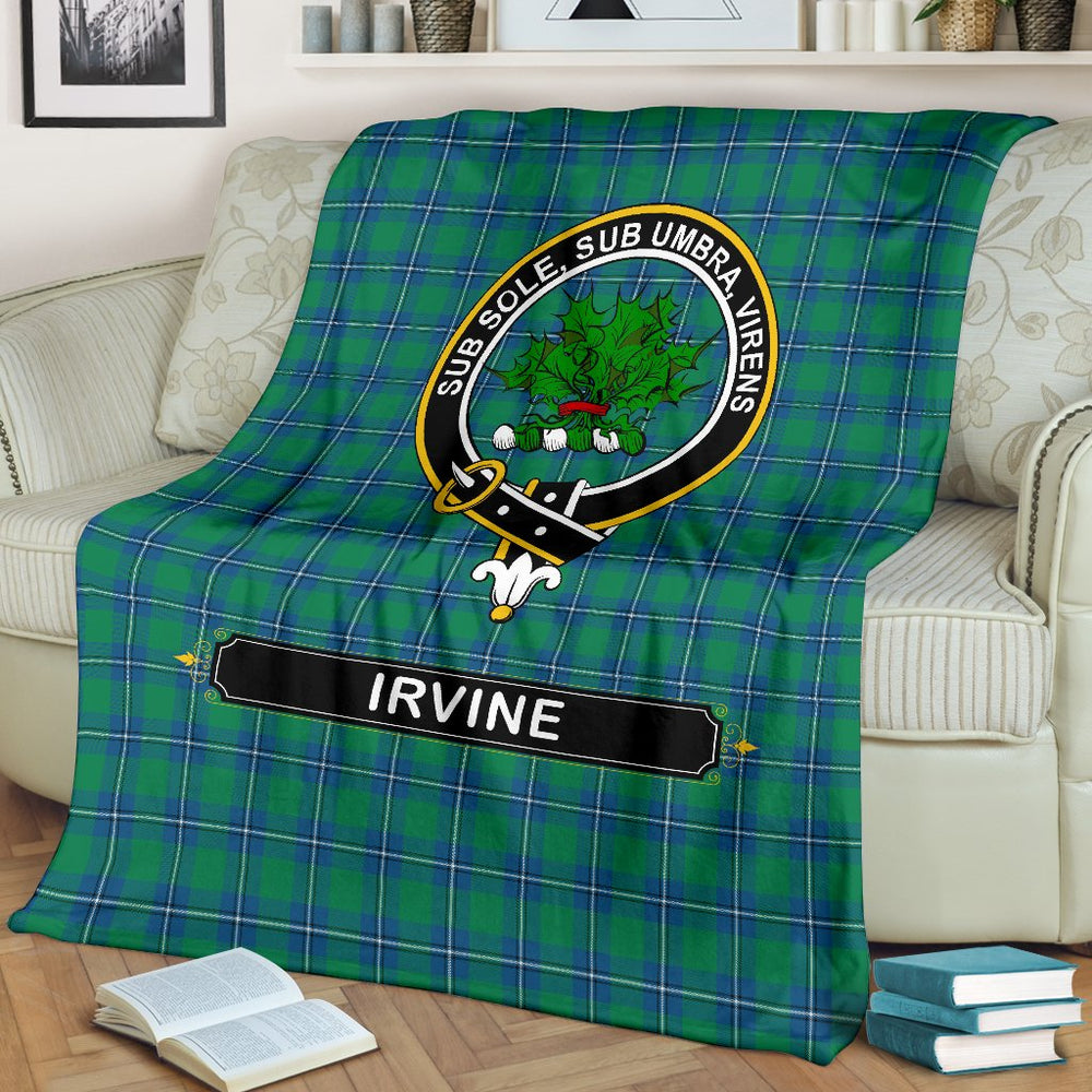 Clan Irvine Family Tartan Crest Blanket 3 Sizes GE21 Clan Irvine Tartan Today   
