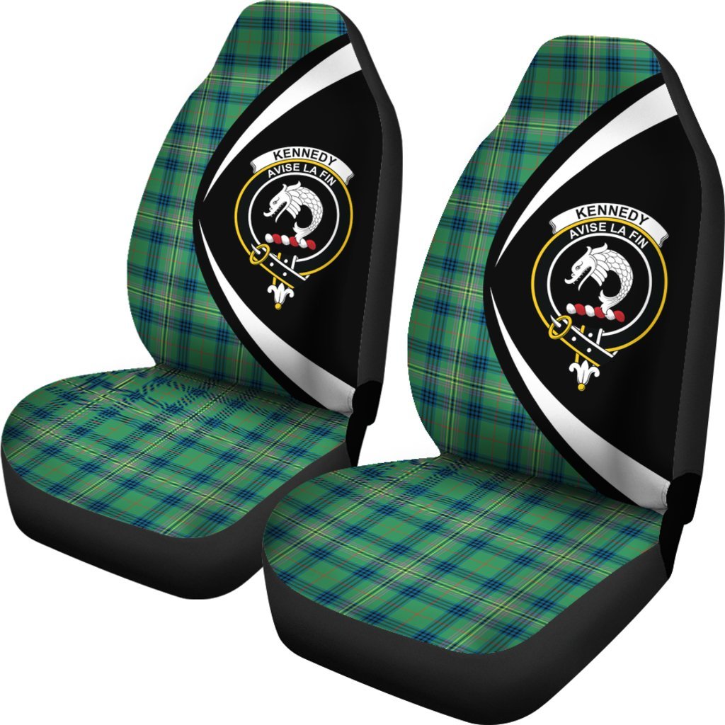 Clan Kennedy Ancient Tartan Crest Circle Car Seat Cover PT47 Clan Kennedy Tartan Today   