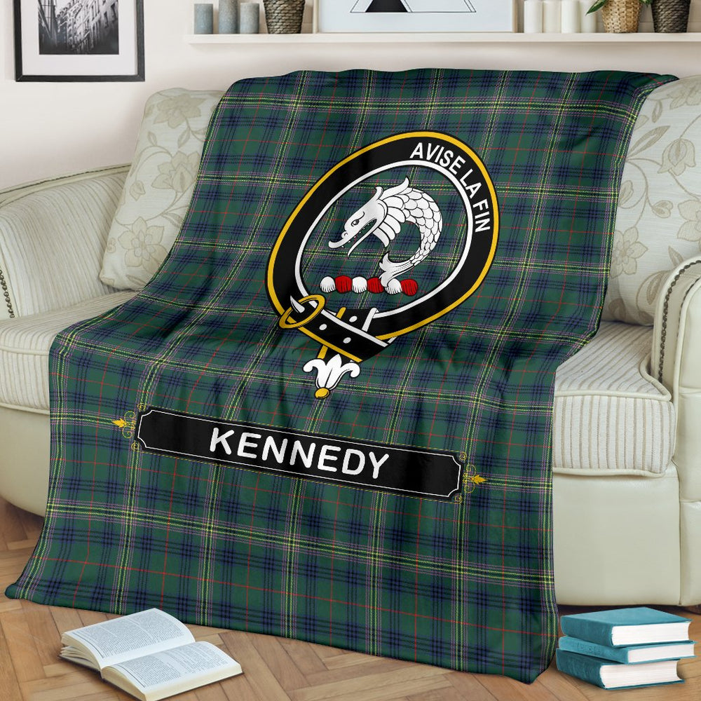 Clan Kennedy Tartan Crest Blanket 3 Sizes TN82 Clan Kennedy Tartan Today   