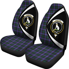 Clan Hunter Modern Tartan Crest Circle Car Seat Cover OB14 Clan Hunter Tartan Today   