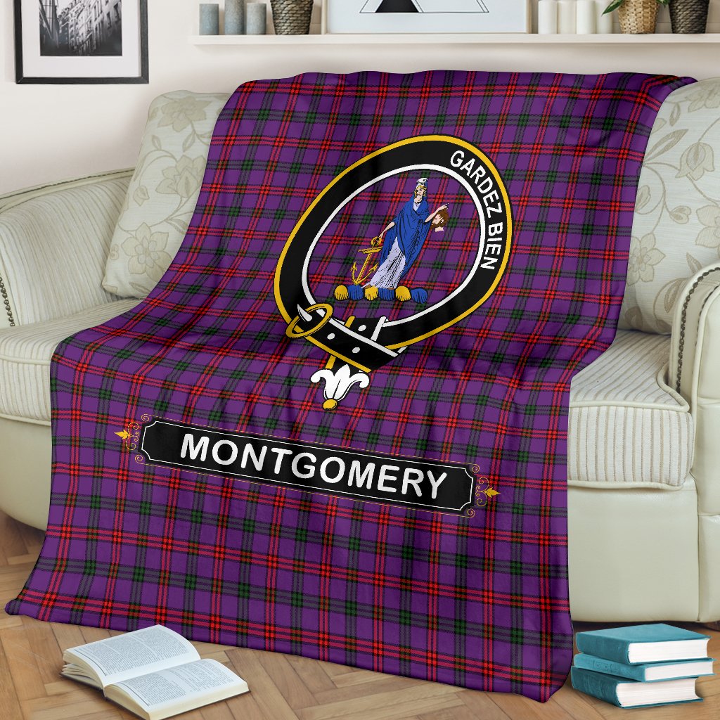 Clan Montgomery Family Tartan Crest Blanket 3 Sizes FD18 Clan Montgomery Tartan Today   