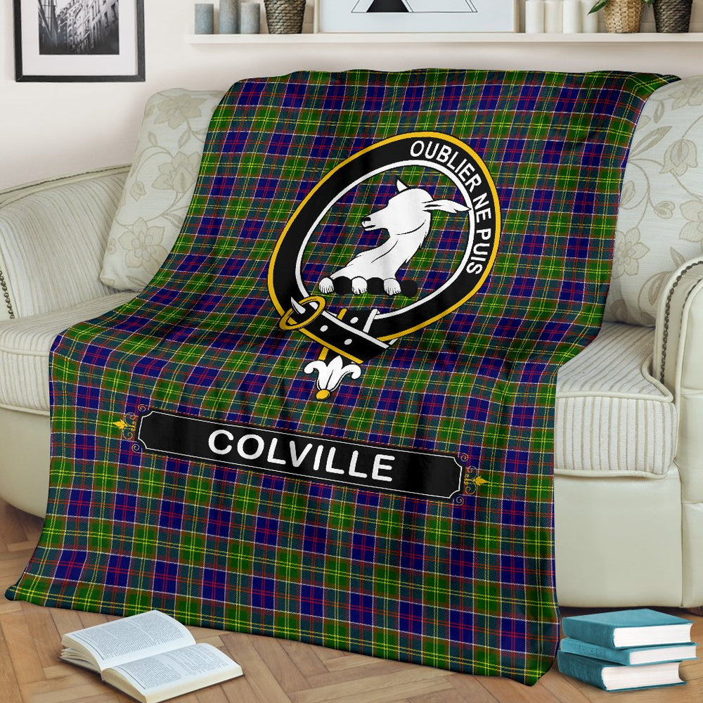 Clan Colville Family Tartan Crest Blanket 3 Sizes KU66 Clan Colville Tartan Today   