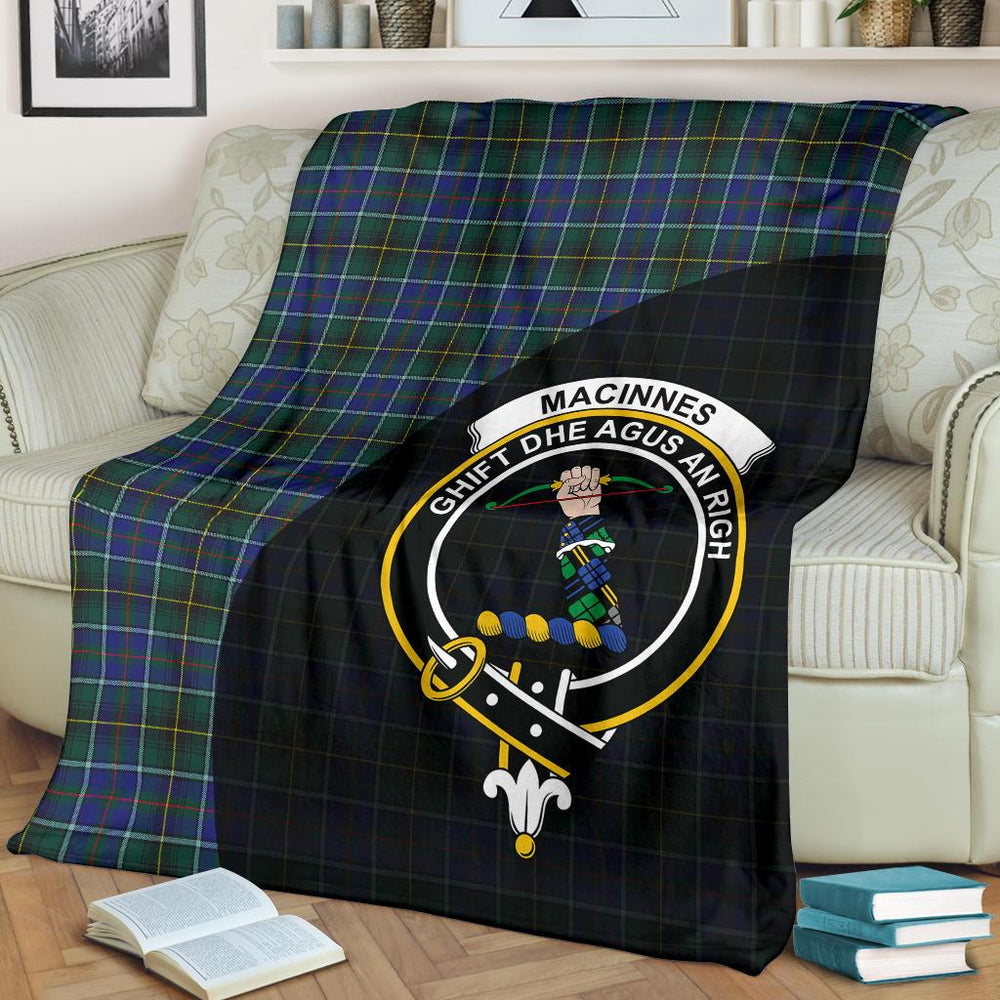 Clan MacInnes Modern Tartan Crest Blanket Wave Style SA32 Clan MacInnes Tartan Today   