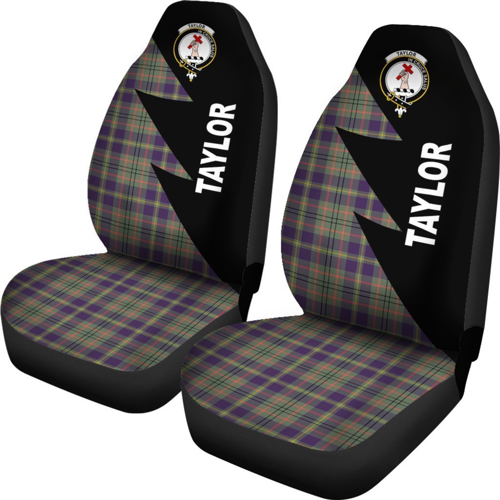 Clan Tailyour (Or Taylor) Tartan Crest Flash Car Seat Cover JW78 Clan Taylor Tartan Today   