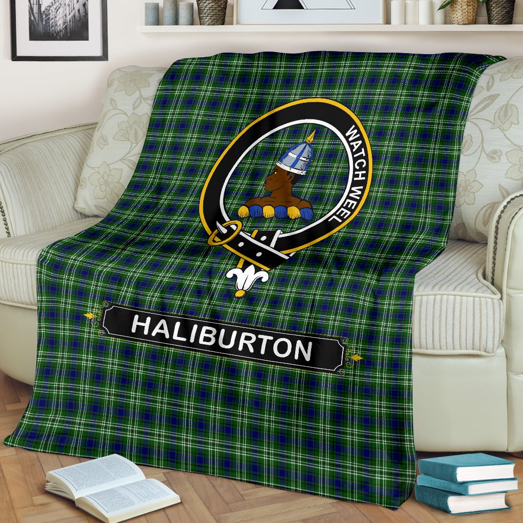 Clan Haliburton Family Tartan Crest Blanket 3 Sizes UV66 Clan Haliburton Tartan Today   