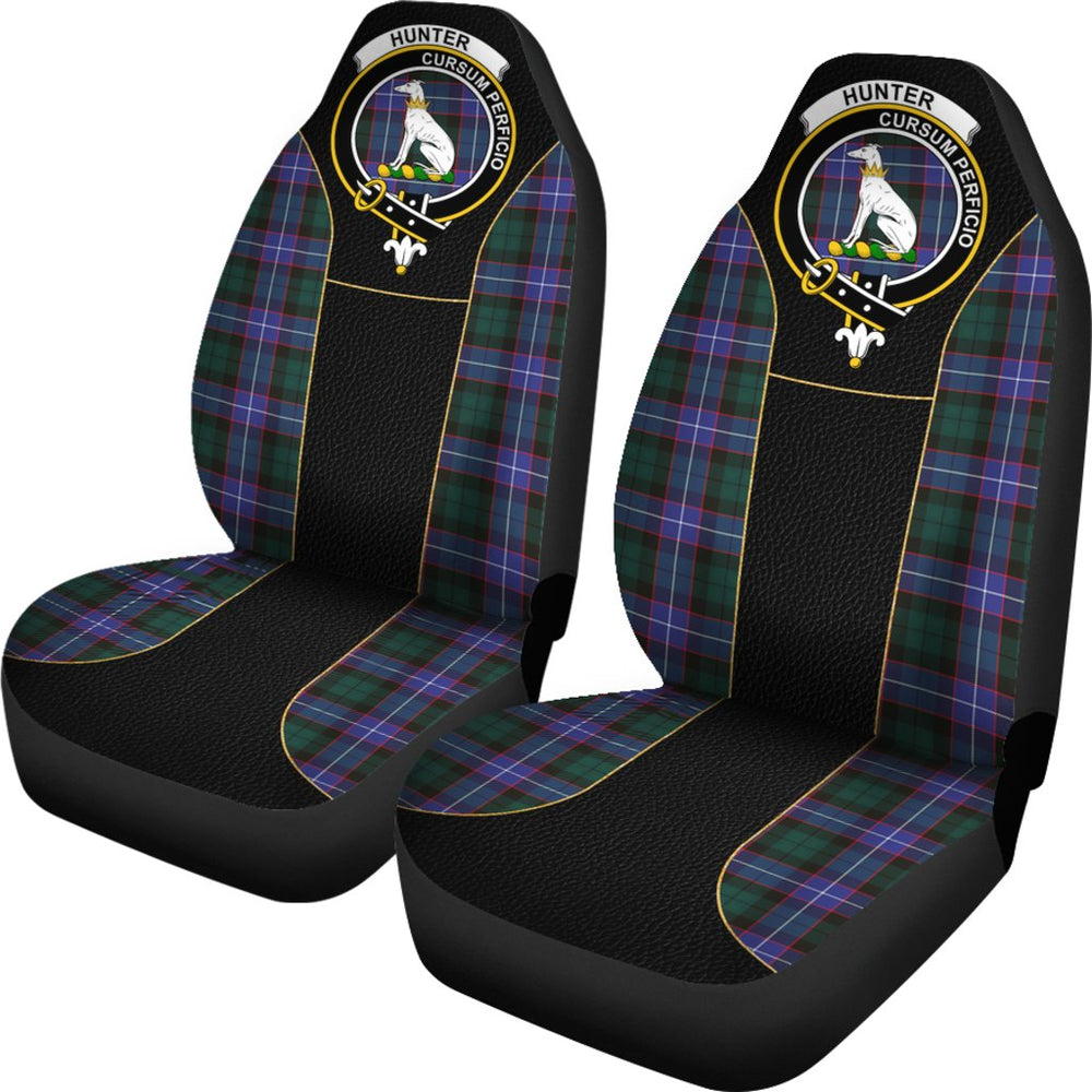 Clan Hunter Tartan Crest Circle Car Seat Cover BC30 Clan Hunter Tartan Today   