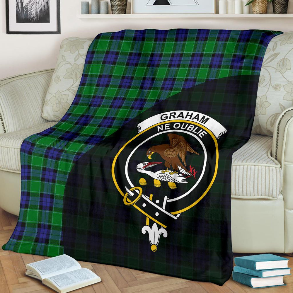 Clan Graham of Menteith Modern Tartan Crest Blanket Wave Style XV96 Clan Graham Tartan Today   