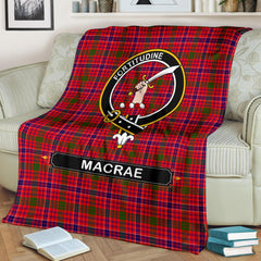 Clan MacRae Tartan Crest Blanket 3 Sizes MV75 Clan MacRae Tartan Today   