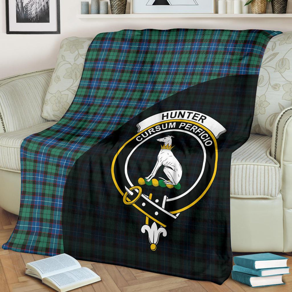 Clan Hunter Ancient Tartan Crest Blanket 3 Sizes QZ30 Clan Hunter Tartan Today   