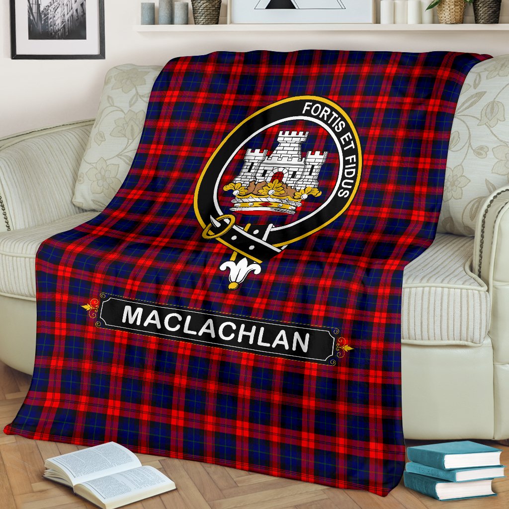 Clan MacLachlan Family Tartan Crest Blanket 3 Sizes VP15 Clan Hall Tartan Today   