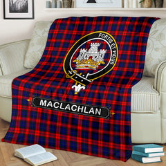 Clan MacLachlan Family Tartan Crest Blanket 3 Sizes VP15 Clan Hall Tartan Today   