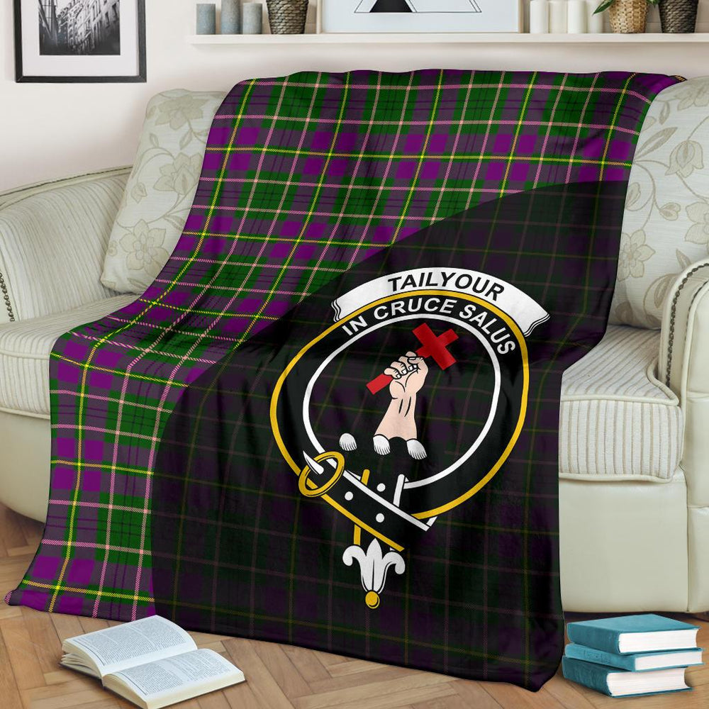 Clan Taylor (Tailyour) Tartan Crest Wave Blanket 3 Sizes IM90 Clan Taylor Tartan Today   