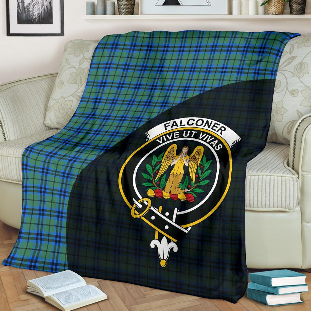 Clan Falconer Tartan Crest Blanket Wave Style TY67 Clan Falconer Tartan Today   