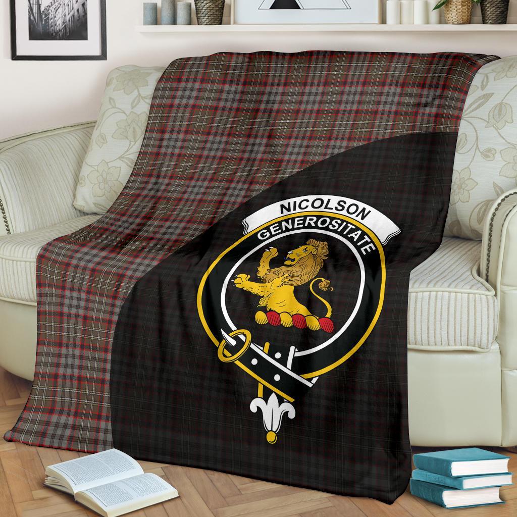 Clan Nicolson Hunting Weathered Tartan Crest Blanket Wave Style RM89 Clan Nicolson Tartan Today   