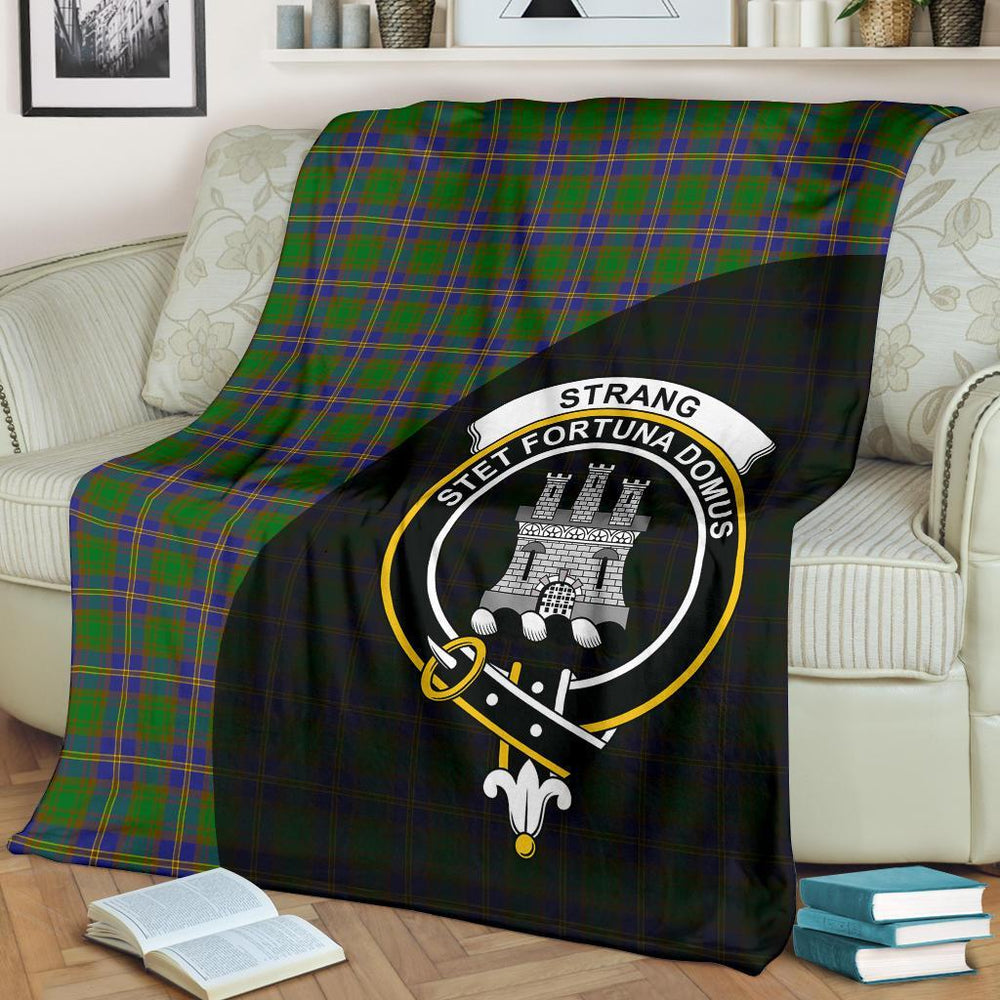 Clan Strange of Balkaskie Tartan Crest Blanket Wave Style FP16 Clan Strange Tartan Today   