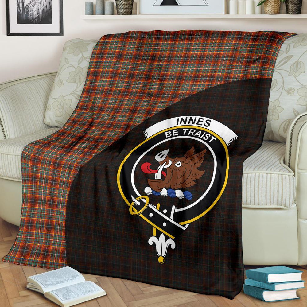 Clan Innes Ancient Tartan Crest Blanket Wave Style EV35 Clan Innes Tartan Today   