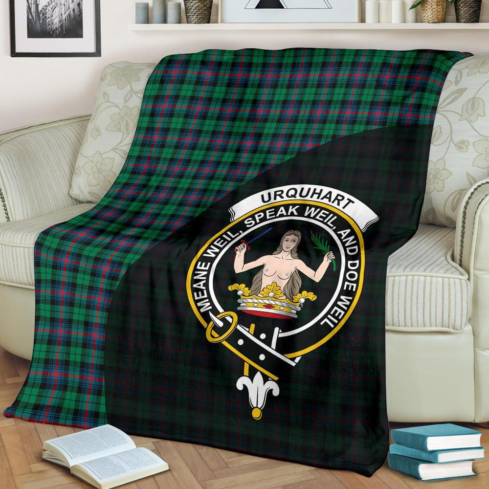 Clan Urquhart Broad Red Ancient Tartan Crest Blanket Wave Style KP83 Clan Urquhart Tartan Today   