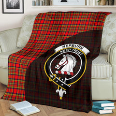 Clan Hepburn Tartan Crest Blanket Wave Style PW20 Clan Hepburn Tartan Today   