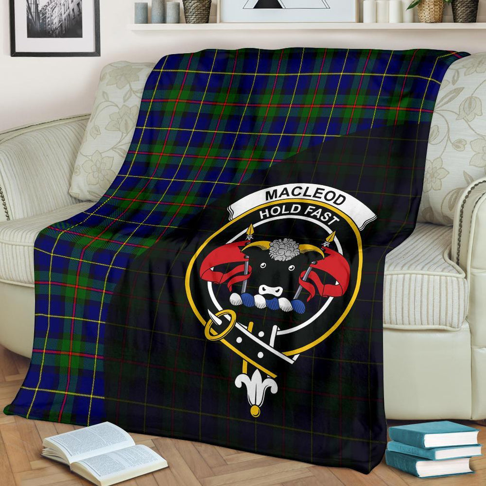 Clan MacLeod of Harris Modern Tartan Crest Blanket Wave Style QT46 Clan Hall Tartan Today   