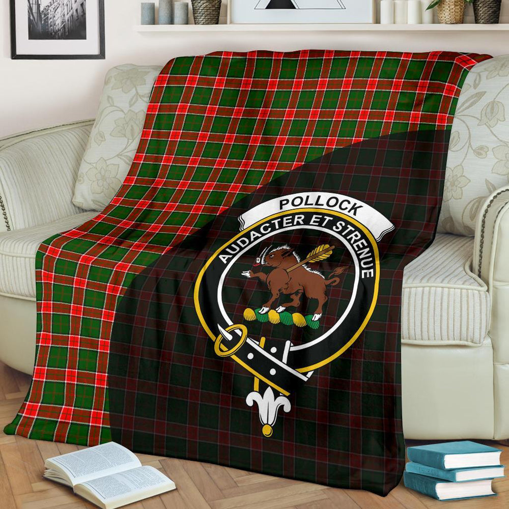 Clan Pollock Modern Tartan Crest Blanket Wave Style SO58 Clan Pollock Tartan Today   