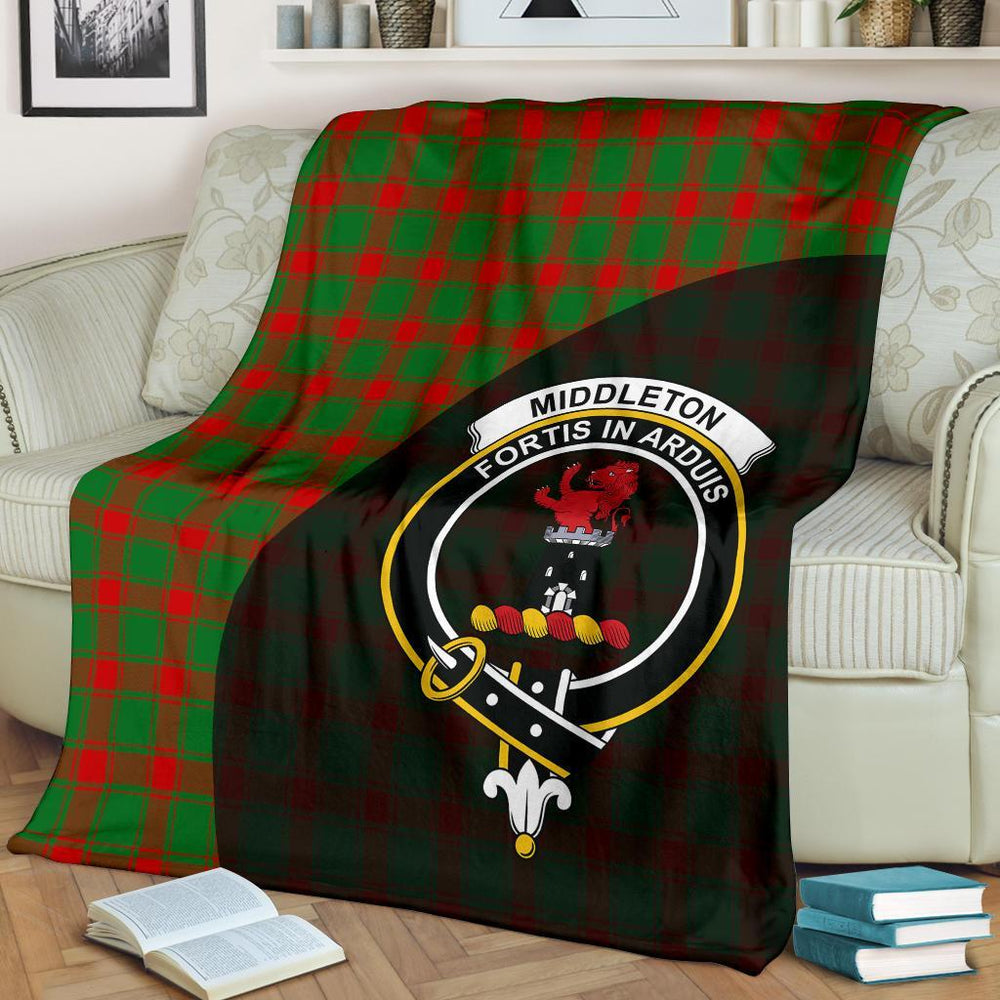 Clan Middleton Modern Tartan Crest Blanket Wave Style AF44 Clan Middleton Tartan Today   