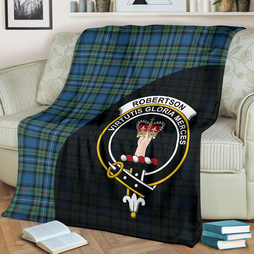 Clan Robertson Hunting Ancient Tartan Crest Blanket Wave Style NU42 Clan Robertson Tartan Today   