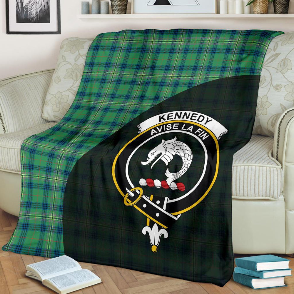 Clan Kennedy Ancient Tartan Crest Blanket Wave Style MG79 Clan Kennedy Tartan Today   