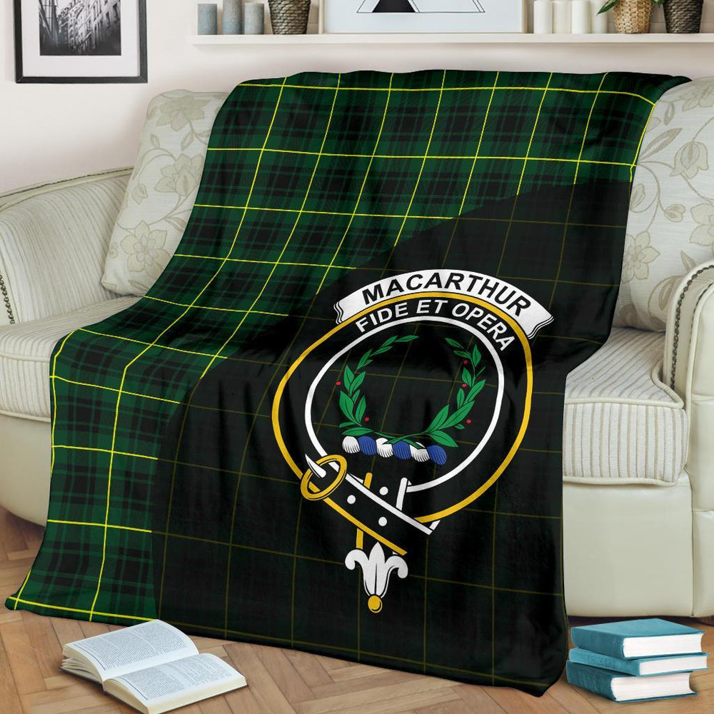 Clan MacArthur Modern Tartan Crest Blanket Wave Style MG15 Clan MacArthur Tartan Today   