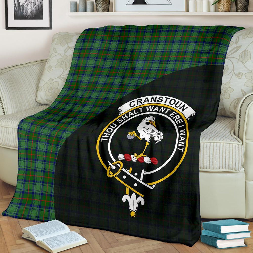 Clan Cranstoun Tartan Crest Blanket Wave Style ZC18 Clan Cranstoun Tartan Today   