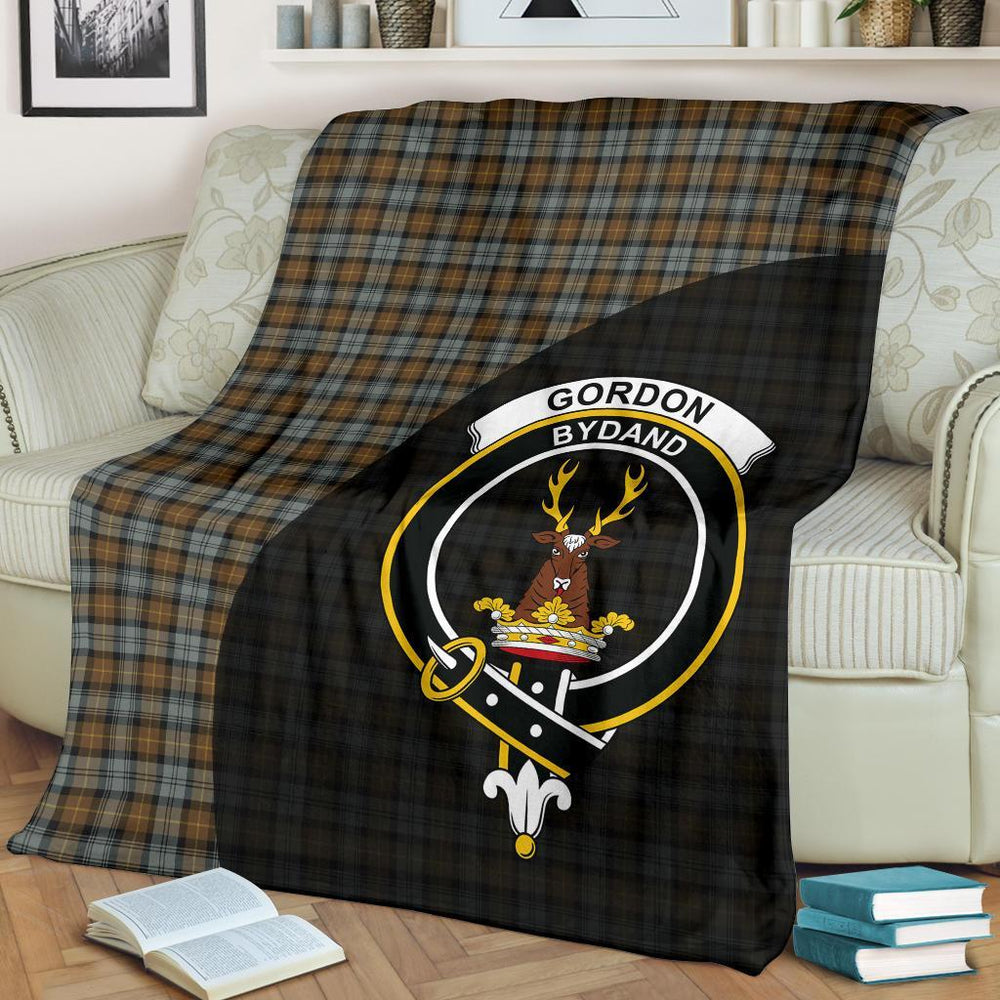 Clan Gordon Weathered Tartan Crest Blanket Wave Style GO11 Clan Gordon Tartan Today   