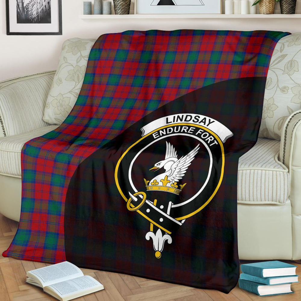 Clan Lindsay Modern Tartan Crest Blanket Wave Style OR12 Clan Lindsay Tartan Today   