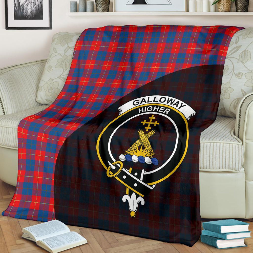 Clan Galloway Red Tartan Crest Blanket Wave Style XY36 Clan Galloway Tartan Today   