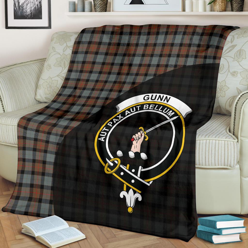 Clan Gunn Weathered Tartan Crest Blanket Wave Style VP98 Clan Gunn Tartan Today   