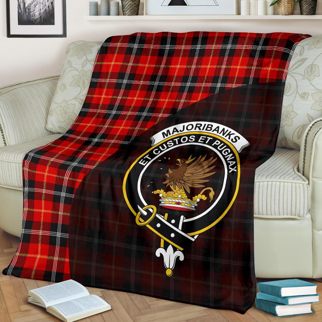 Clan Marjoribanks Tartan Crest Blanket Wave Style PO75 Clan Marjoribanks Tartan Today   