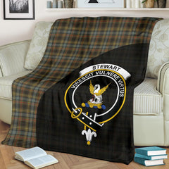 Clan Stewart Hunting Weathered Tartan Crest Blanket Wave Style PA22 Clan Stewart Tartan Today   