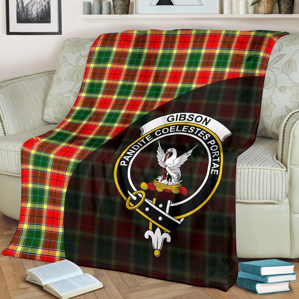 Clan Gibbs Tartan Crest Blanket Wave Style NA69 Clan Gibbs Tartan Today   