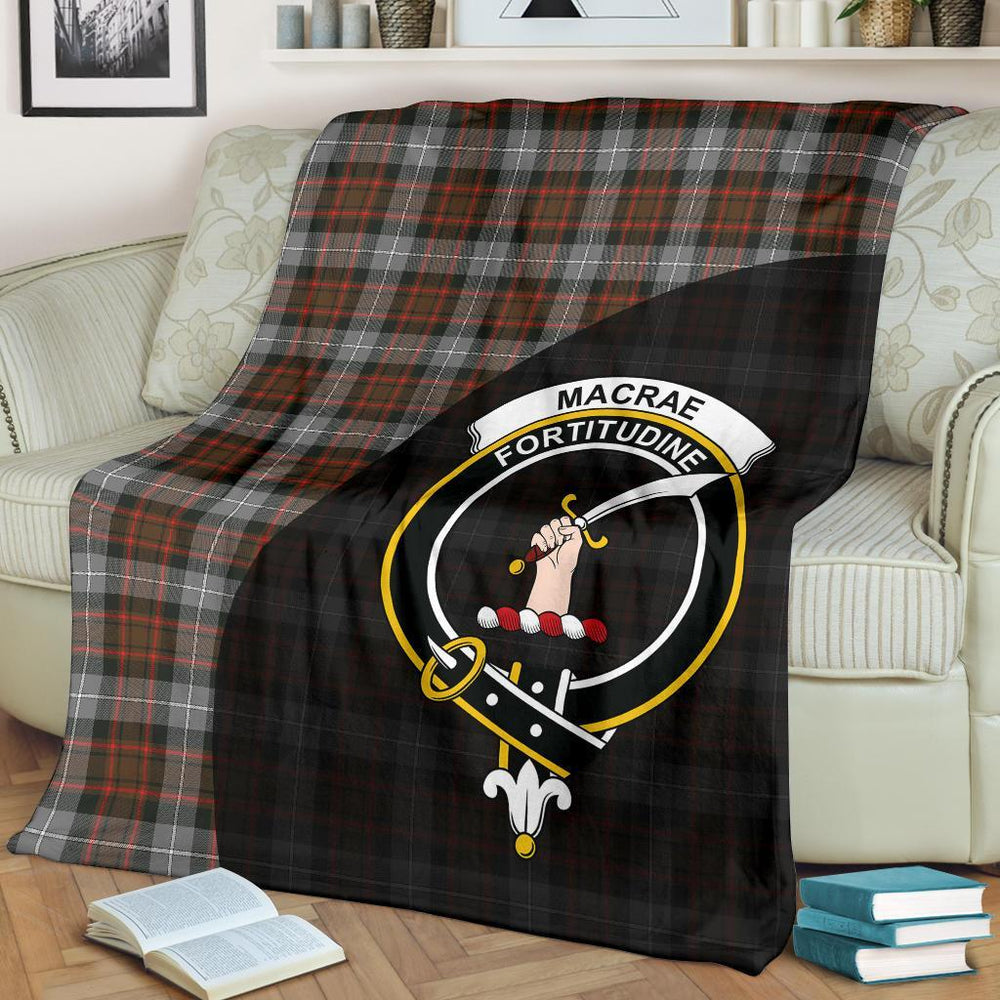 Clan MacRae Hunting Weathered Tartan Crest Blanket Wave Style ET39 Clan MacRae Tartan Today   