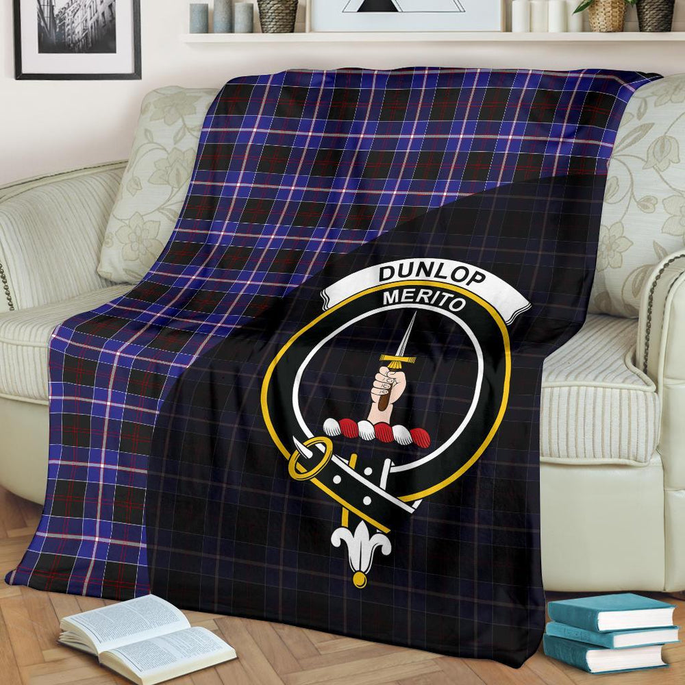 Clan Dunlop Modern Tartan Crest Blanket Wave Style WI44 Clan Dunlop Tartan Today   