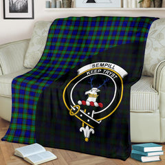 Clan Sempill Modern Tartan Crest Blanket Wave Style JH83 Clan Sempill Tartan Today   