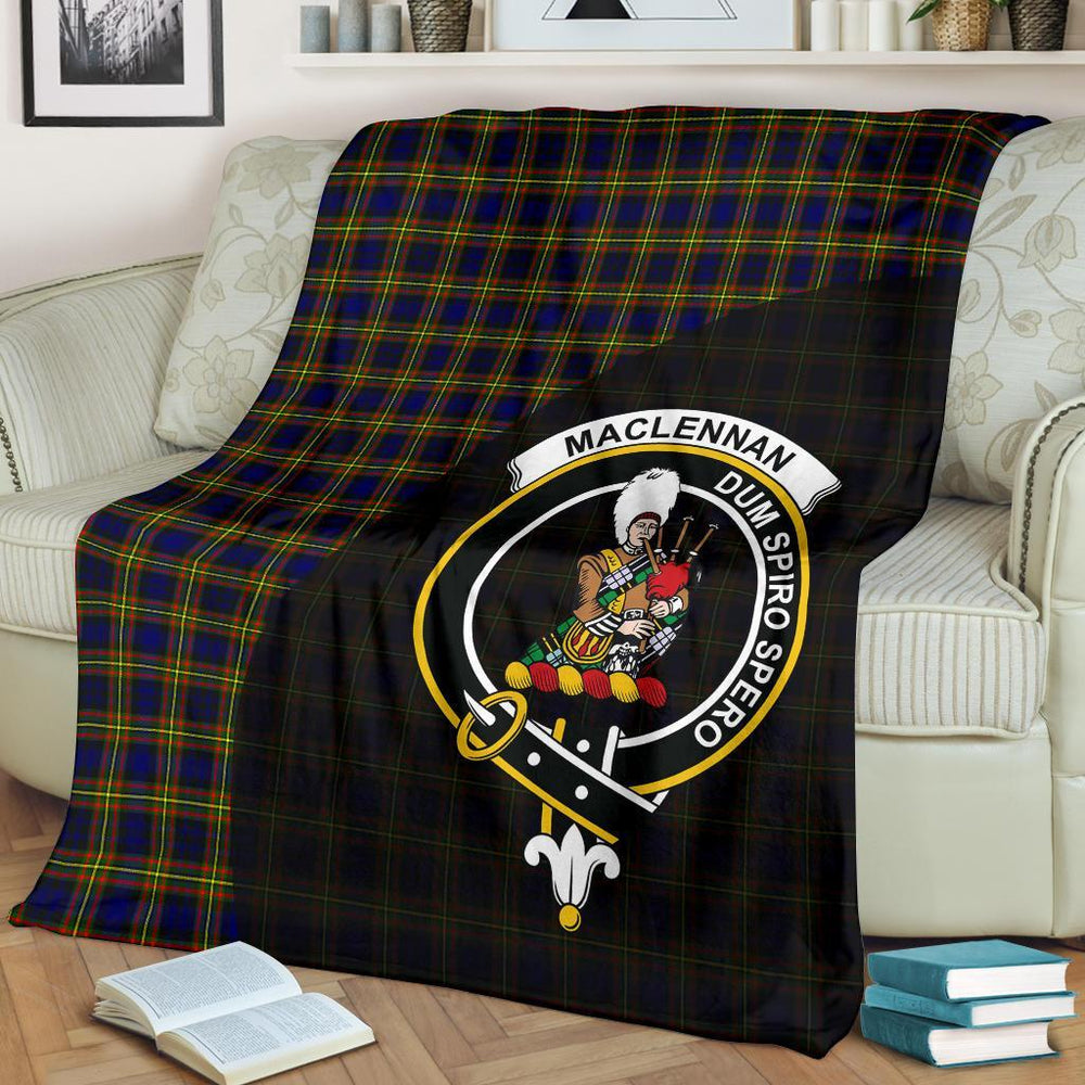 Clan MacLellan Modern Tartan Crest Blanket Wave Style KM72 Clan Hall Tartan Today   