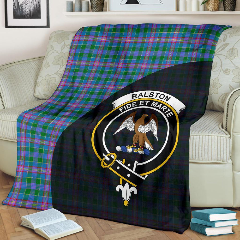 Clan Ralston Tartan Crest Blanket Wave Style HI41 Clan Ralston Tartan Today   
