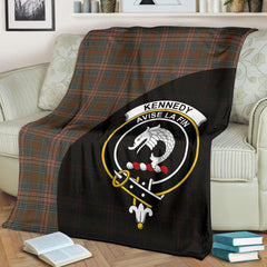 Clan Kennedy Weathered Tartan Crest Blanket Wave Style PR66 Clan Kennedy Tartan Today   
