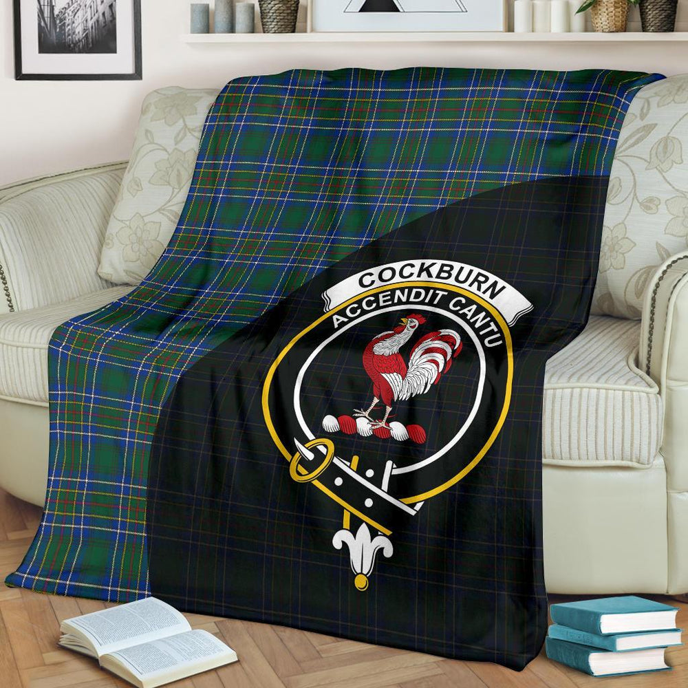 Clan Cockburn Ancient Tartan Crest Blanket Wave Style ZU14 Clan Cockburn Tartan Today   