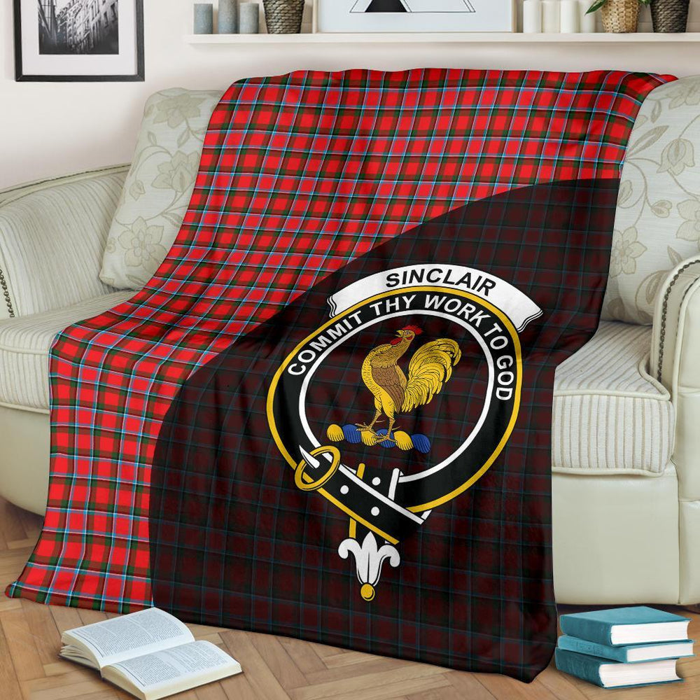 Clan Sinclair Modern Tartan Crest Blanket Wave Style YC49 Clan Sinclair Tartan Today   