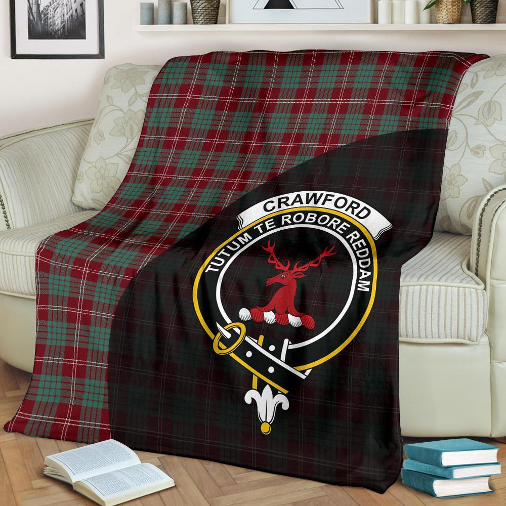 Clan Crawford Modern Tartan Crest Blanket Wave Style XG11 Clan Crawford Tartan Today   