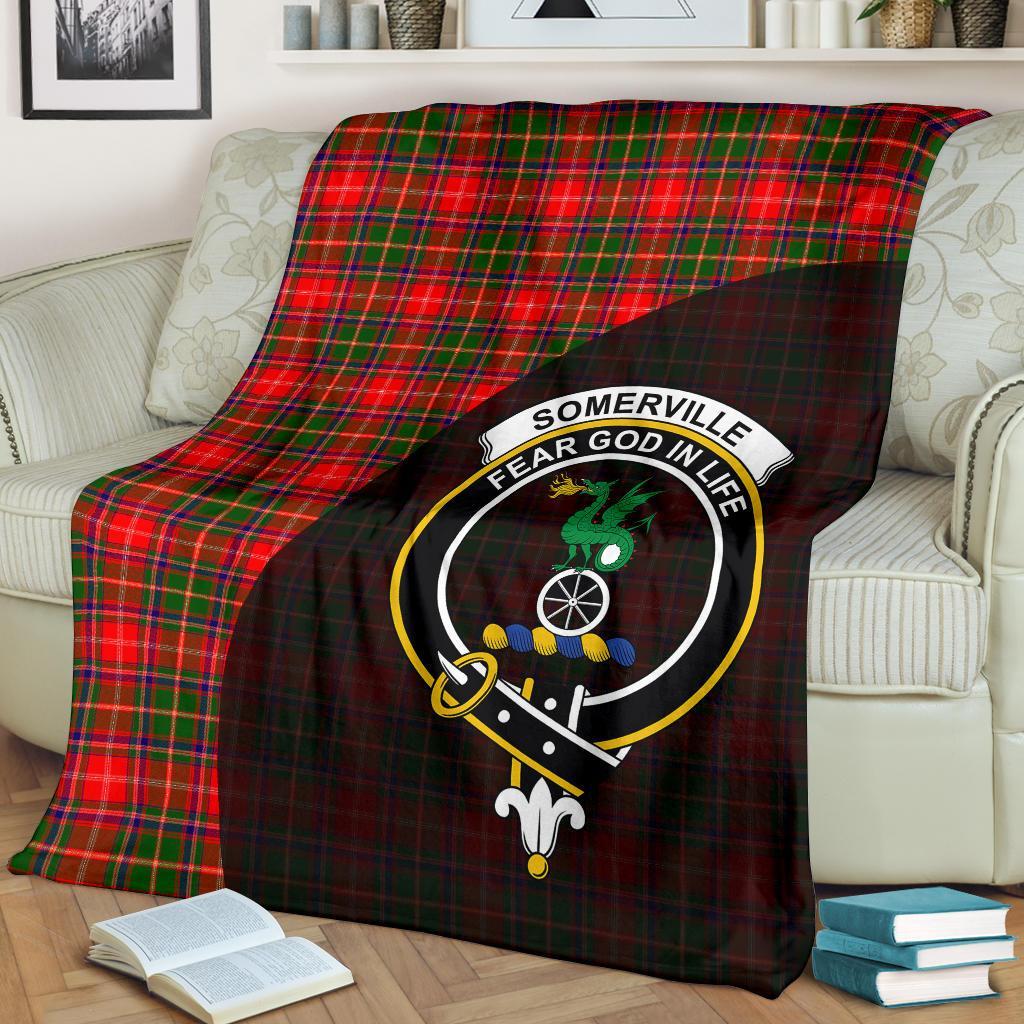 Clan Somerville Modern Tartan Crest Blanket Wave Style KD54 Clan Somerville Tartan Today   