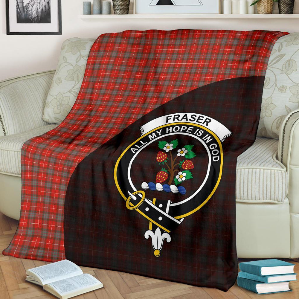 Clan Fraser Weathered Tartan Crest Blanket Wave Style AW60 Clan Fraser Tartan Today   