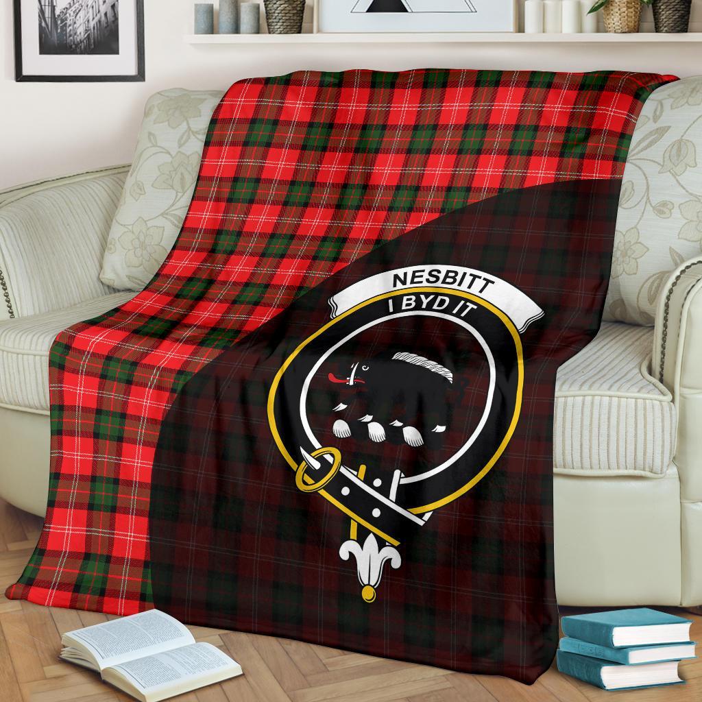 Clan Nesbitt Modern Tartan Crest Blanket Wave Style TA65 Clan Nesbitt Tartan Today   